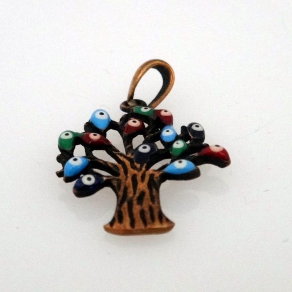 Hand made Aged copper necklace Tree of Life